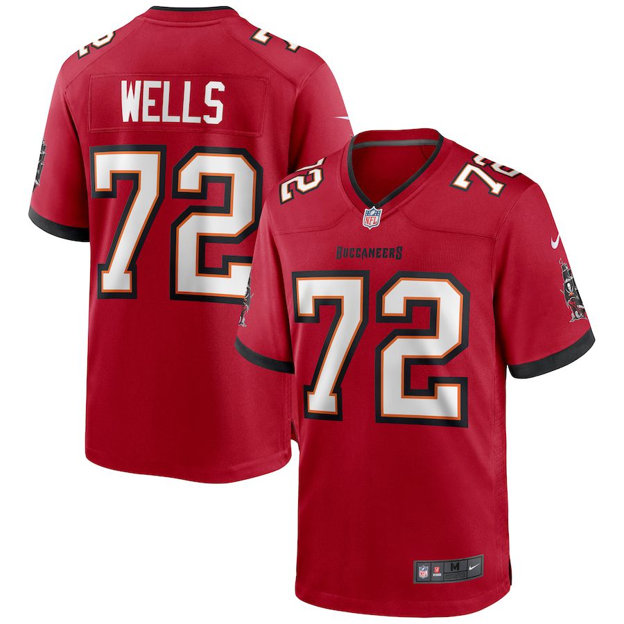 Men Tampa Bay Buccaneers #72 Josh Wells Nike Red Game NFL Jersey->tampa bay buccaneers->NFL Jersey